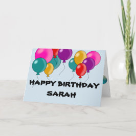 Cartão De Festividades Feliz Aniversário Balões Coloridos Desejo Pessoal