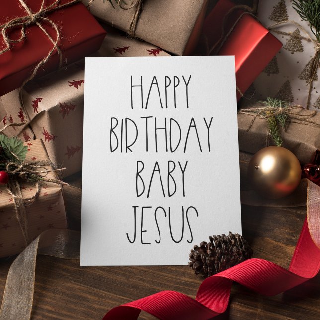 Cartão De Festividades Feliz aniversário Bebê Jesus Natal engraçado (Criador carregado)