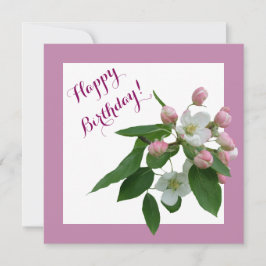 Cartão De Festividades Feliz aniversário, cereja rosa bonito floresce