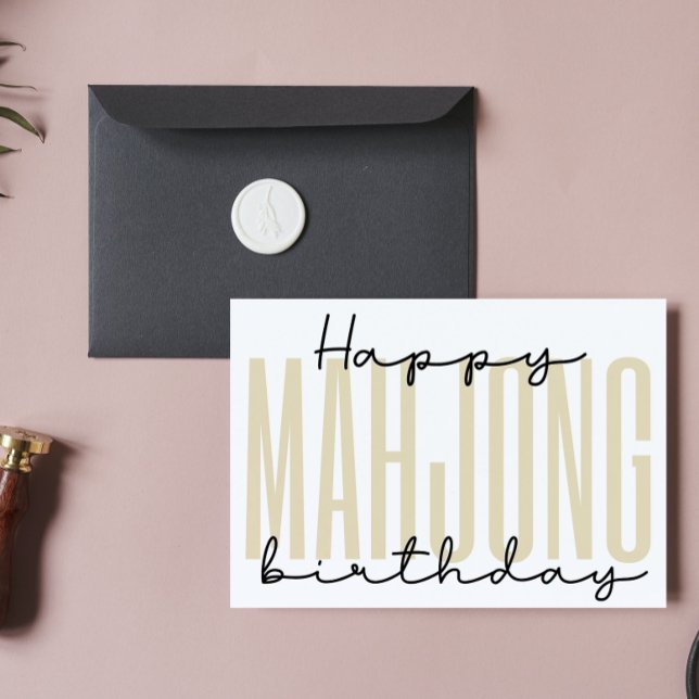 Cartão De Festividades Feliz aniversário de Mahjong (Criador carregado)