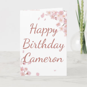 Cartão De Festividades Feliz Aniversário de Rosa Floral para ele