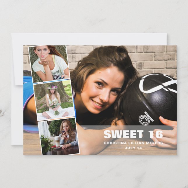 Cartão De Festividades Feliz aniversário do 16.º aniversário, 4.º anivers (Frente)