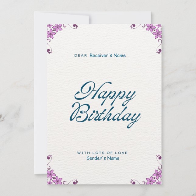 Cartão De Festividades Feliz Aniversário do Costume (Frente)