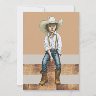 Cartão De Festividades Feliz Aniversário do País Ocidental Cowgirl Em Pos