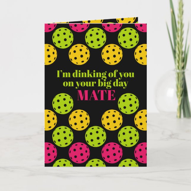 Cartão De Festividades Feliz aniversário do Pickleball (Frente)