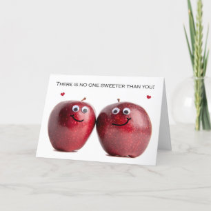 Cartão De Festividades Feliz Aniversário, doce Humor Casal da Apple