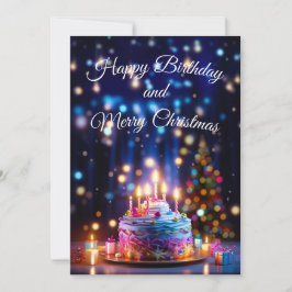 Cartão De Festividades Feliz aniversário e Feliz Natal