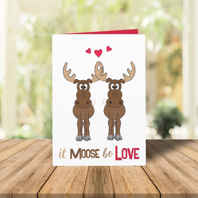 Cartão De Festividades Feliz Aniversário É Moose Ser Amor Bestial (Criador carregado)