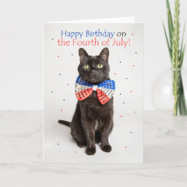 Cartão De Festividades Feliz Aniversário em 4 de julho Gato Gato