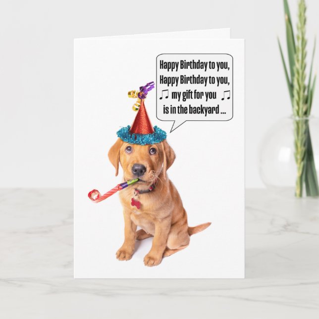 Cartão De Festividades Feliz Aniversário Engraçado Puppy Poo Humor (Frente)