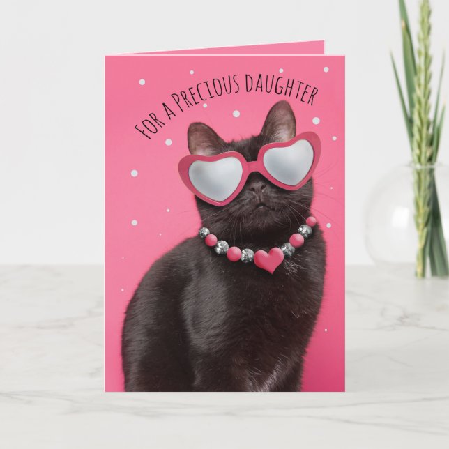 Cartão De Festividades Feliz Aniversário Filha Engraçada Gato Gatinho (Frente)