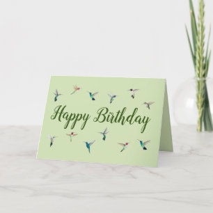 Cartão De Festividades Feliz aniversário, Hummingbird