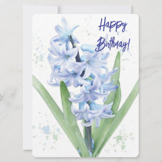 Cartão De Festividades Feliz aniversário jacinto aquarela floral amor 