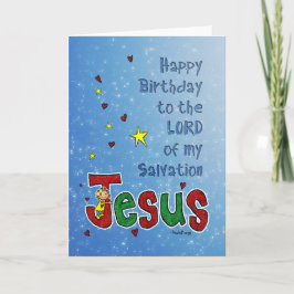 Cartão De Festividades "Feliz Aniversário Jesus" grande abraço de Natal