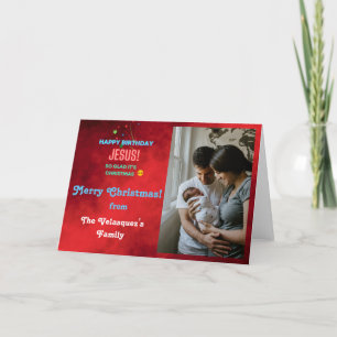Cartão De Festividades Feliz Aniversário Jesus! Natal Personalizado Féria