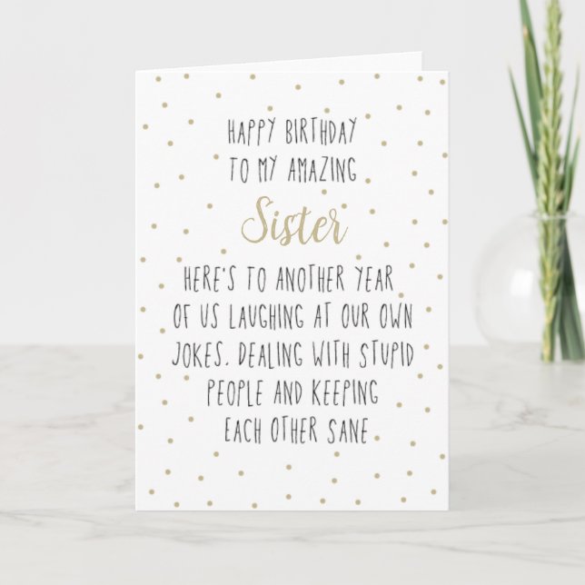 Cartão De Festividades Feliz aniversário para minha irmã incrível (Frente)