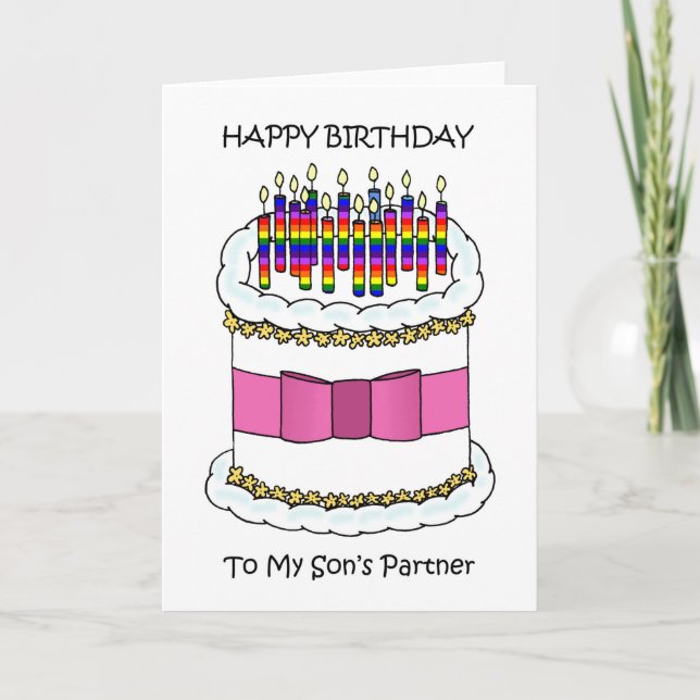 Cartão De Festividades Feliz aniversário para o parceiro do Gay Son (Frente)