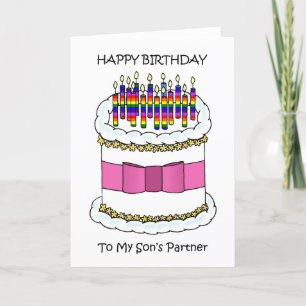 Cartão De Festividades Feliz aniversário para o parceiro do Gay Son