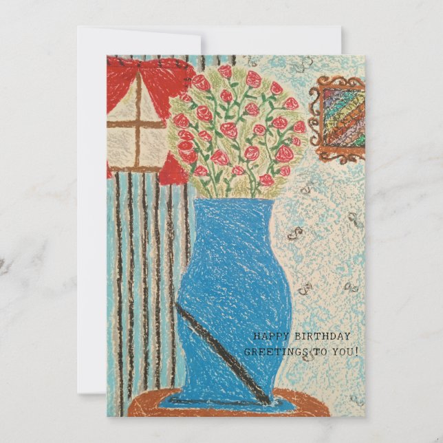 Cartão De Festividades FELIZ ANIVERSÁRIO PARA SUA Coleção de PRIMAVERA (Frente)