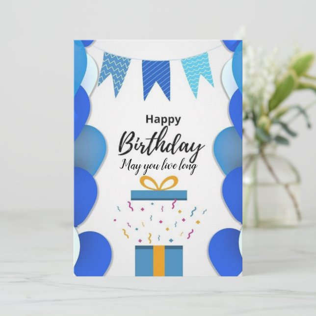 Cartão De Festividades Feliz aniversário para você (Em pé/Frente)