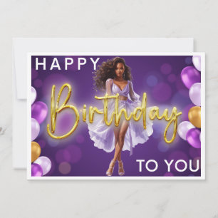 Cartão De Festividades Feliz Aniversário Para Você Melanin Sista Rainha N