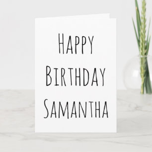 Cartão De Festividades Feliz Aniversário, Preto e Branco Para Ela