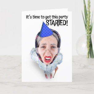 Cartão De Festividades Feliz aniversário Senhora quer ir para a cama