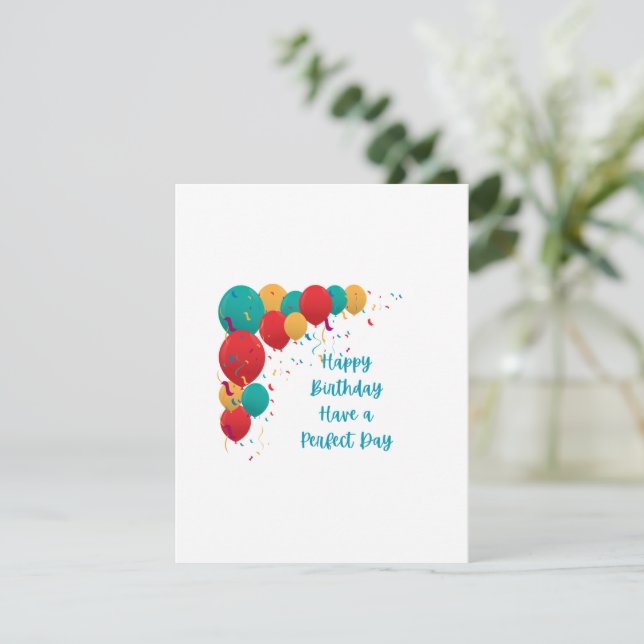 Cartão De Festividades Feliz aniversário, Tenha um dia perfeito (Em pé/Frente)