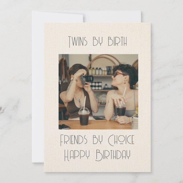 Cartão De Festividades Feliz aniversário Twin (Frente)