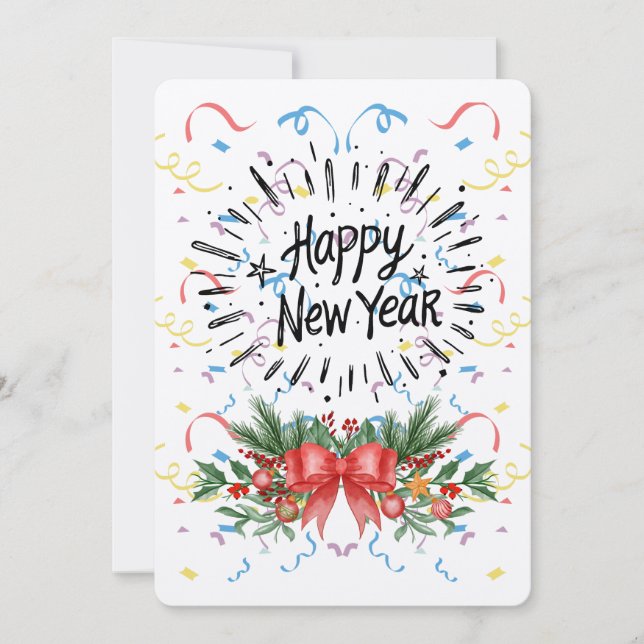 Cartão De Festividades Feliz ano novo (Frente)