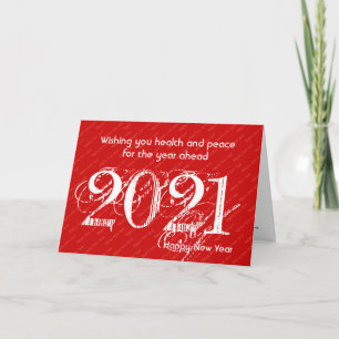 Cartão De Festividades FELIZ ANO NOVO 2021 Personalizável Qualquer Ano