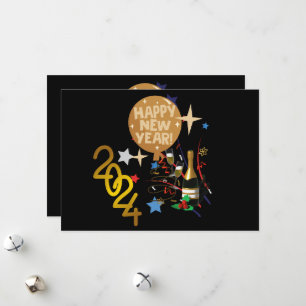 Cartão De Festividades Feliz ano novo 2024