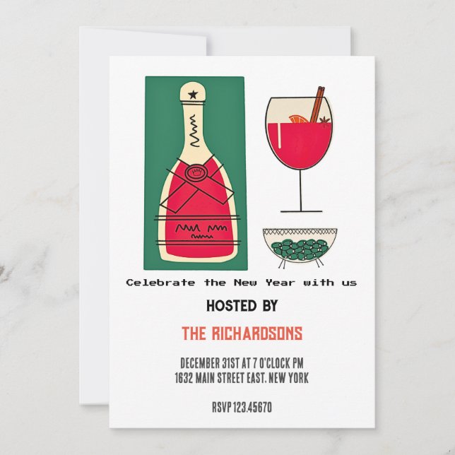 Cartão De Festividades feliz ano novo 2024 Feliz Natal (Frente)