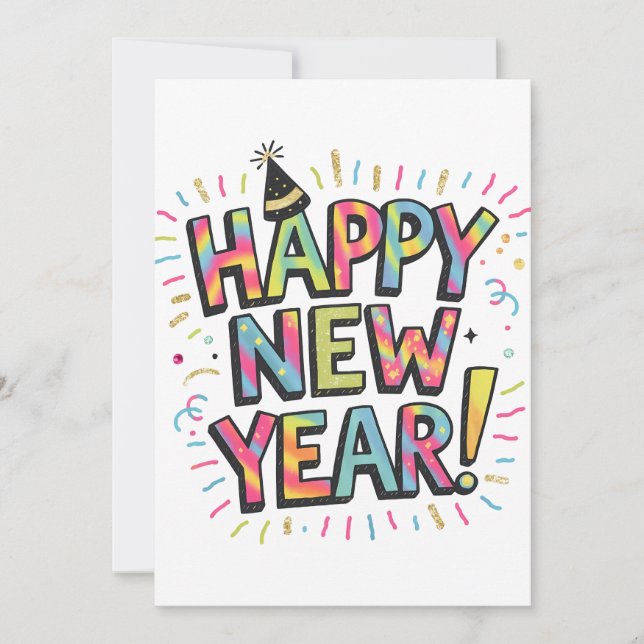 Cartão De Festividades "Feliz Ano Novo 2025 🎆 Fogos de Artifício Extrava (Frente)