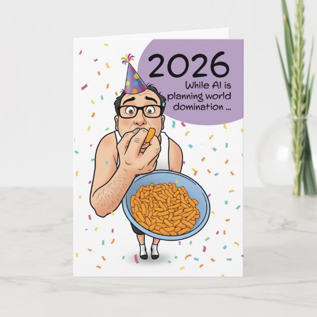 Cartão De Festividades Feliz Ano Novo 2026 IA Inteligência Artificial  (Frente)