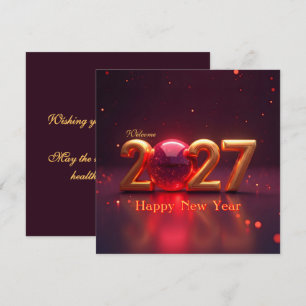 Cartão De Festividades Feliz Ano Novo 2027