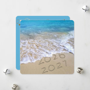 Cartão De Festividades Feliz Ano Novo 2027 Ocean Beach