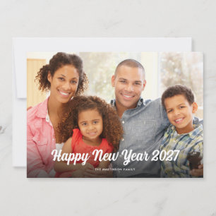 Cartão De Festividades Feliz Ano Novo 2027 Sobreposição de Roteiro Simple