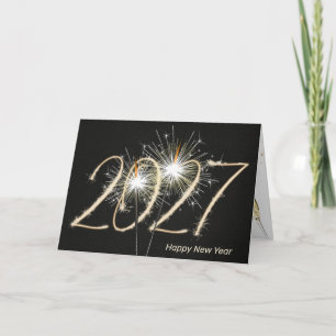 Cartão De Festividades Feliz Ano Novo 2027 Sparkler