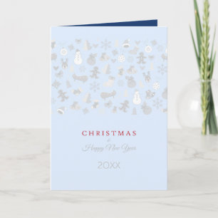 Cartão De Festividades Feliz Ano Novo 20XX & Personagens de Natal Pratead