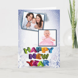 Cartão De Festividades Feliz ano novo Adiciona Sua Duas Cartas De Saudaçã