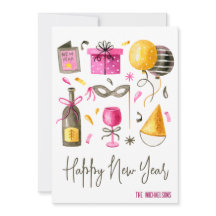 Feliz Ano Novo Aquarela