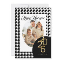 Feliz Ano Novo Clássico 2026 Houndstooth Uma Foto