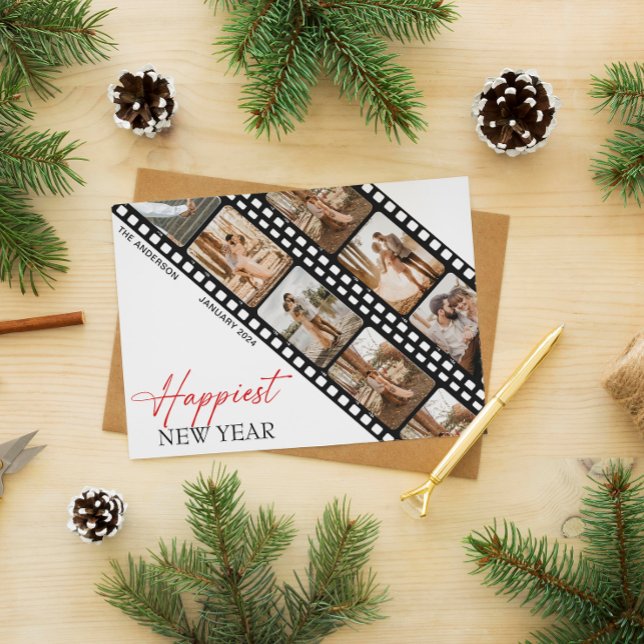 Cartão De Festividades Feliz Ano Novo Colagem Mínima de Filme de Câmera F (Criador carregado)