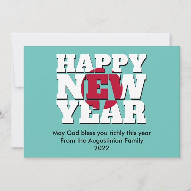 Cartão De Festividades Feliz ano novo Cristão Nengajo do Japão (Frente)