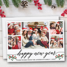 Feliz ano novo da família de fotos Modern Calliogr