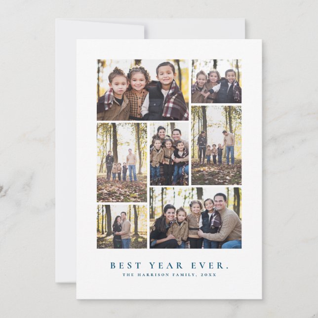 Cartão De Festividades Feliz ano novo de colagem de fotos (Frente)