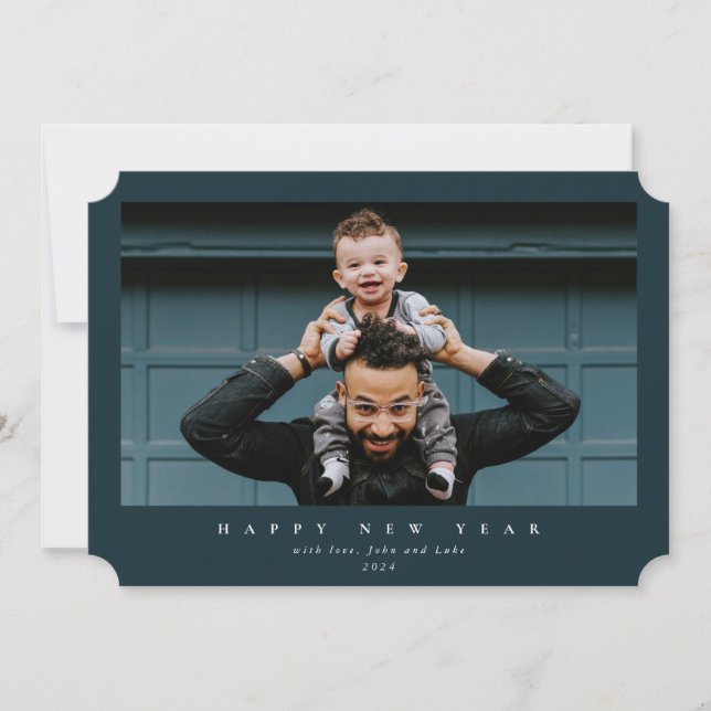 Cartão De Festividades Feliz ano novo de Fotografia de Solteiro Grande Mo (Frente)