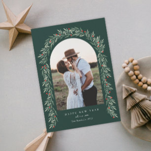 Cartão De Festividades Feliz ano novo de Fotografia do Script Moderno Gre