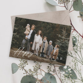 Cartão De Festividades Feliz ano novo de Fotografia Simples Script 3